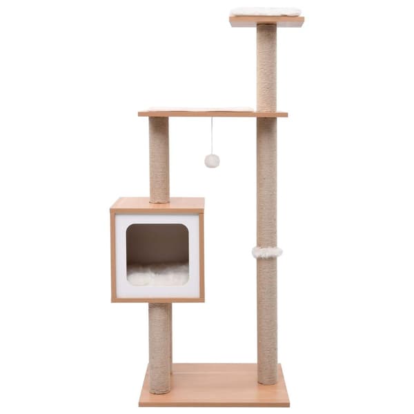vidaXL Kattetre med klorematte i sisal 123 cm