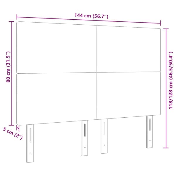 vidaXL LED Sänggavel Gräddvit 72 cm Manchester