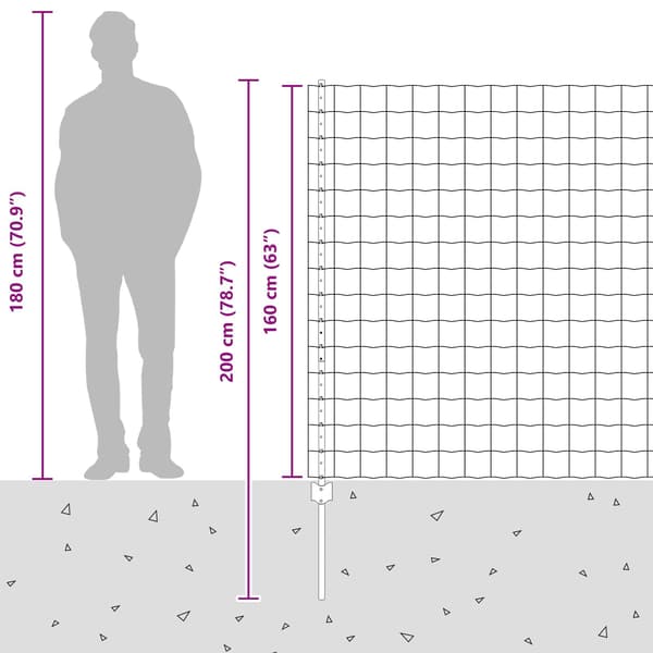 vidaXL Gjerde med stolpe sølv 1,6 x 10 m Stål