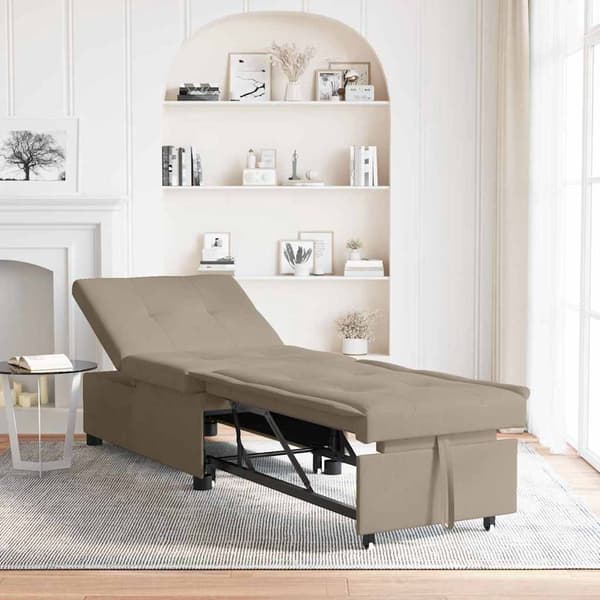 vidaXL Pull Out Sofa Bed Taupe 194 x 67 x 82 cm Mikrofiber