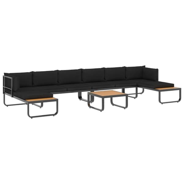 vidaXL Hörnsoffa set med dynor 5 delar aluminium och WPC