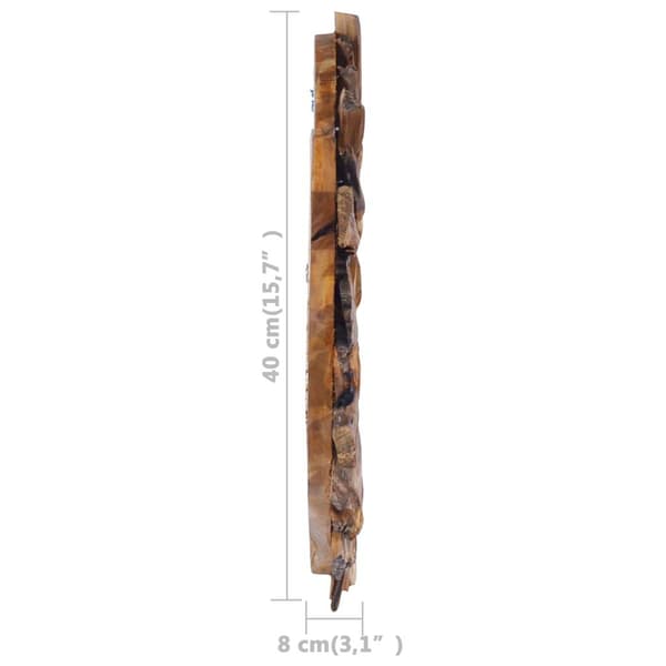 vidaXL Väggspegel rund 40 cm teak