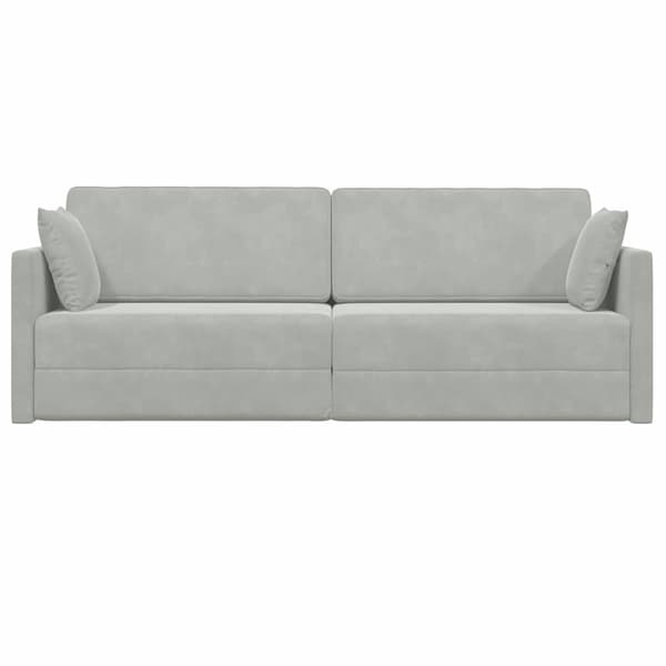 vidaXL Golvbäddsoffa Ljusgrå 213 x 70 x 77 cm Sammet