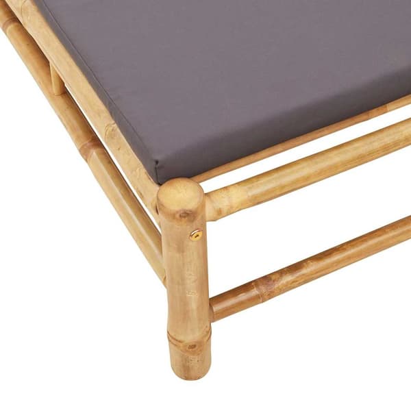 vidaXL solsäng med dynor 55x199x30 cm bambu