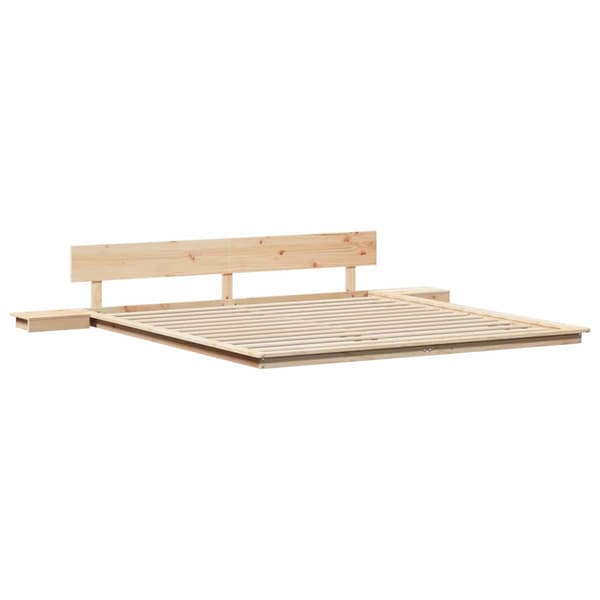 vidaXL Sängram Brun 200 x 200 cm trä