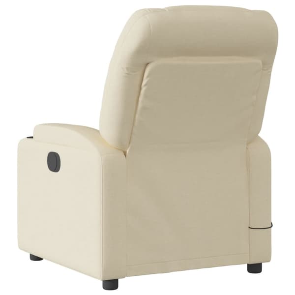 vidaXL Elektrisk massagefåtölj gräddvit tyg