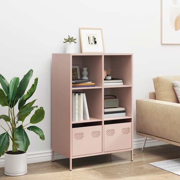 vidaXL Highboard rosa 68x39x103,5 cm stål