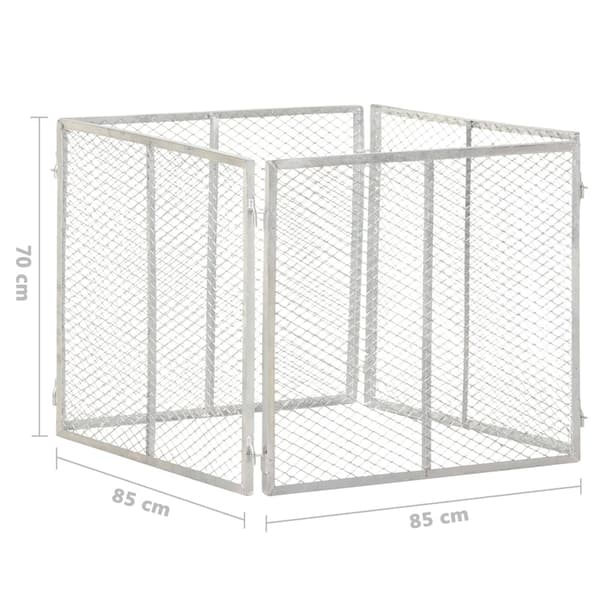 vidaXL Kompost 85x85x70 cm galvaniserat järn