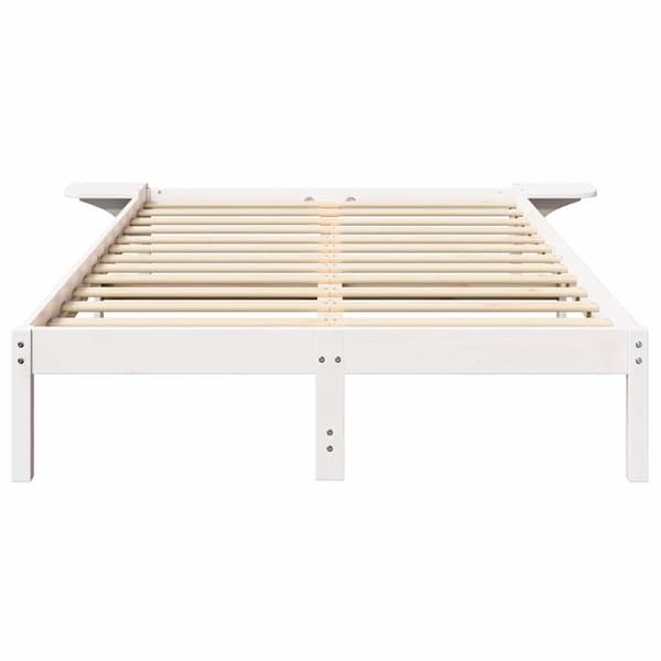 vidaXL Sängram Vit 120 x 200 cm Massiv furu