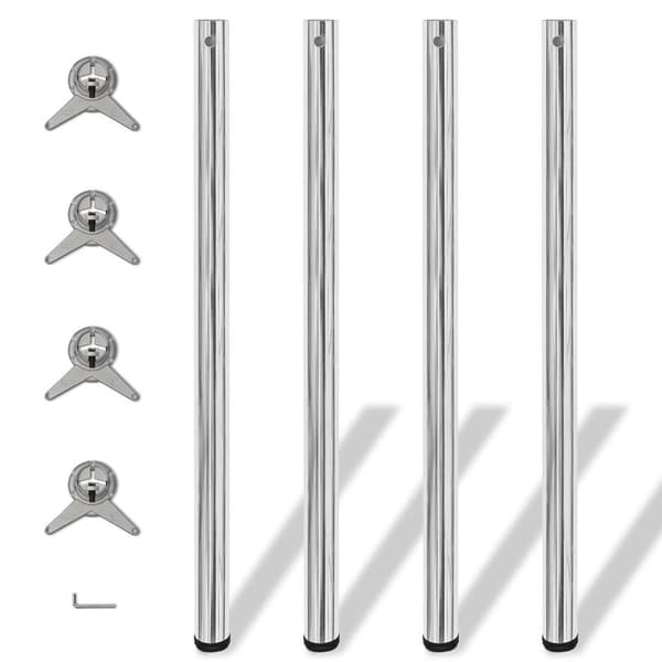 vidaXL 4 Height justerbare Bordben Krom 1100 mm
