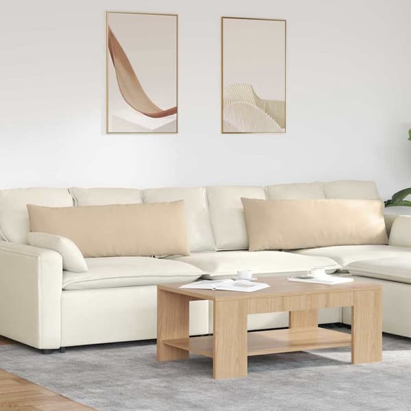 vidaXL Soffkuddar 2 st Kräm 120 x 40 cm tyg