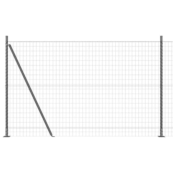 vidaXL Stängsel med stolpe Grå 1,4 x 10 m Stål och PVC