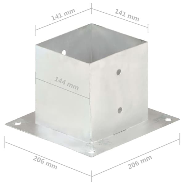 vidaXL Stolpfot 4 st galvaniserad metall 141 mm