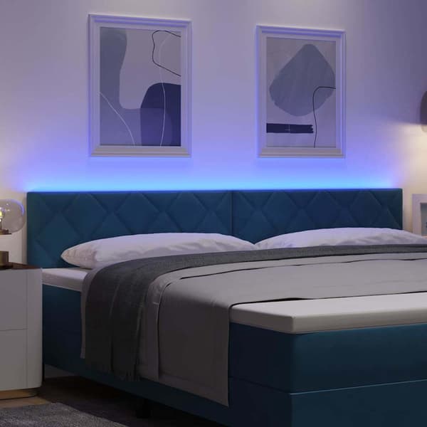 vidaXL LED huvuddyna Mörkblå 200 cm Sammet