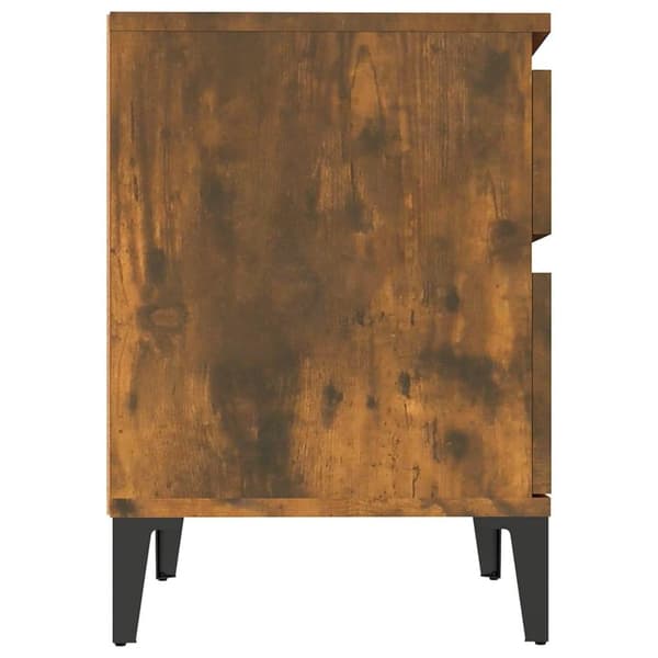 vidaXL Nattbord røkt eik 40x35x50 cm