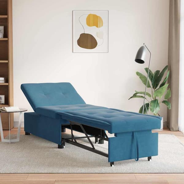 vidaXL Soffsäng Blå 194 x 67 x 82 cm Sammet