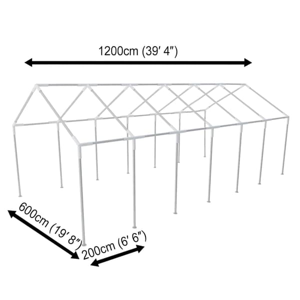 vidaXL Festtelt hvit 12 x 6 m