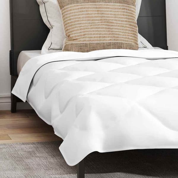 vidaXL Duntäcke med kudde med kudde 2 pcs Vit Mikrofiber