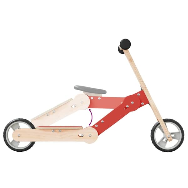 vidaXL Sparkcykel för barn 2-i-1 röd