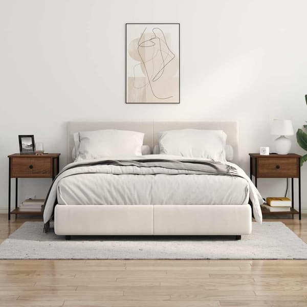 vidaXL Nattbordskap 2 pcs Brun Eik 42 x 41 x 56 cm Konstruert tre