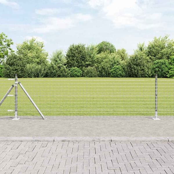 vidaXL Stängselstolpe 13 pcs Silver Stål
