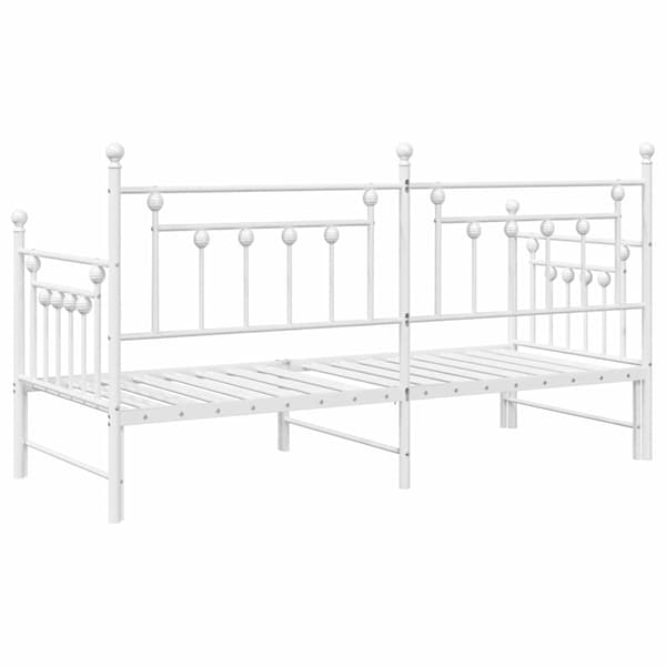 vidaXL Dagsengeramme Hvit 75 x 190 cm Stål
