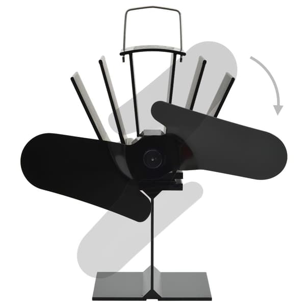 vidaXL Kaminfläkt 2 blad svart