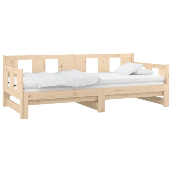 vidaXL Bäddsoffa massiv furu 2x(90x200) cm