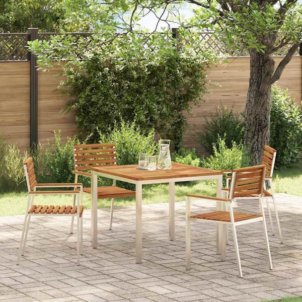 vidaXL SpiseBord Brun 90 x 90 x 75 cm Solid akasietre