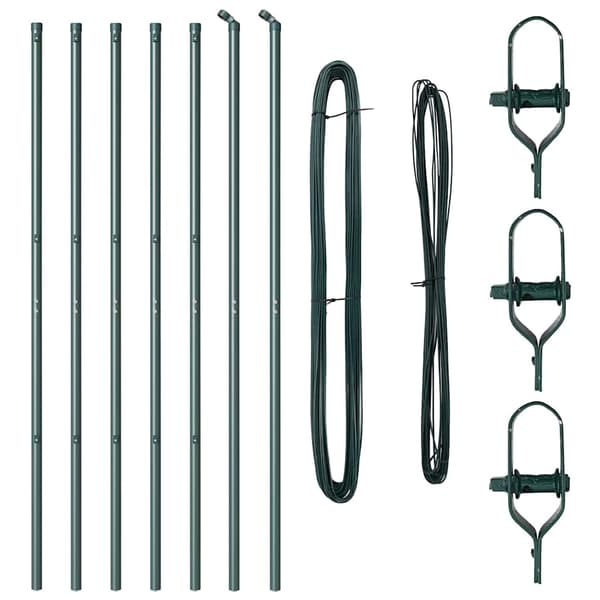 vidaXL Gjerdepåle 7 pcs grønn Stål