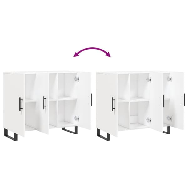 vidaXL Skänk vit 90x34x80 cm konstruerat trä