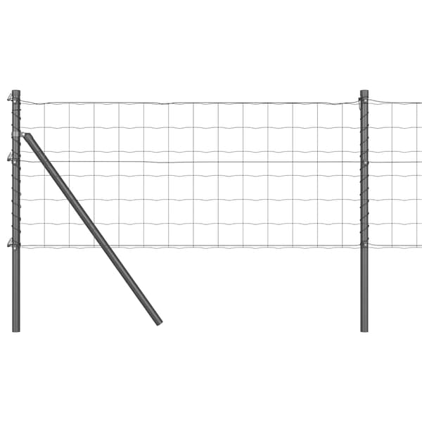 vidaXL Gjerde med stolpe Grå 0,8 x 10 m Stål
