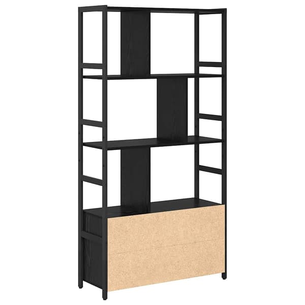vidaXL Bokhylle Svart Eik 80 x 30 x 155,5 cm Konstruert tre