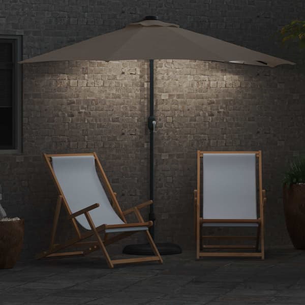 vidaXL Hageparasol Gråbrun 294 x 150 x 224 cm Polyester og stål