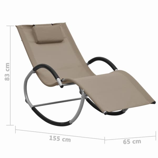 vidaXL Solsäng med kudde taupe textilene