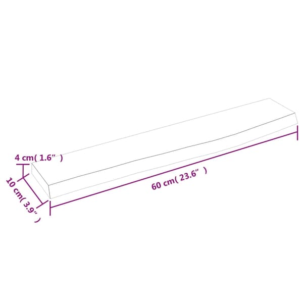 vidaXL Vegghylle mørkebrun 60x10x4 cm behandlet heltre eik
