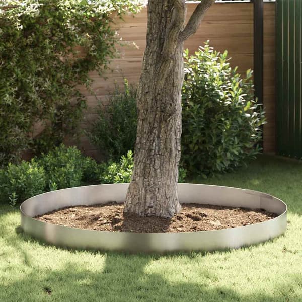vidaXL Hageplen Avgrensning sølv 450 x 25 cm Rustfritt stål