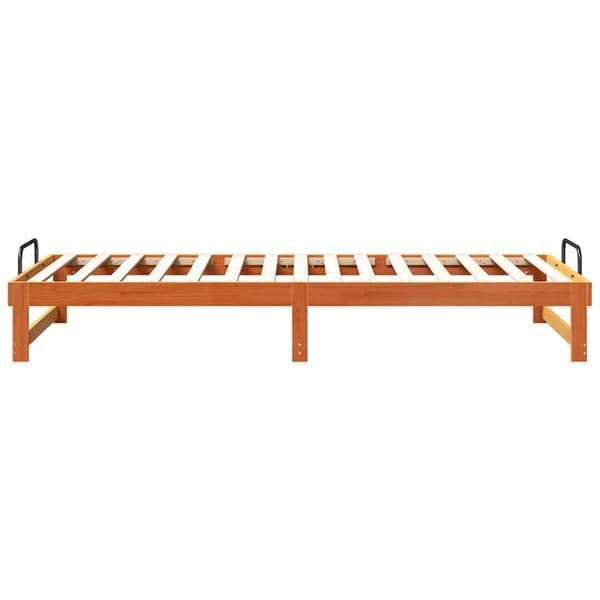 vidaXL Sängram Brun 100 x 220 cm Massiv furu