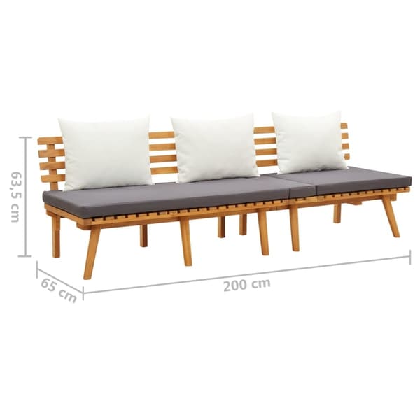 vidaXL Utendørs dagseng 200x65 cm heltre akasie