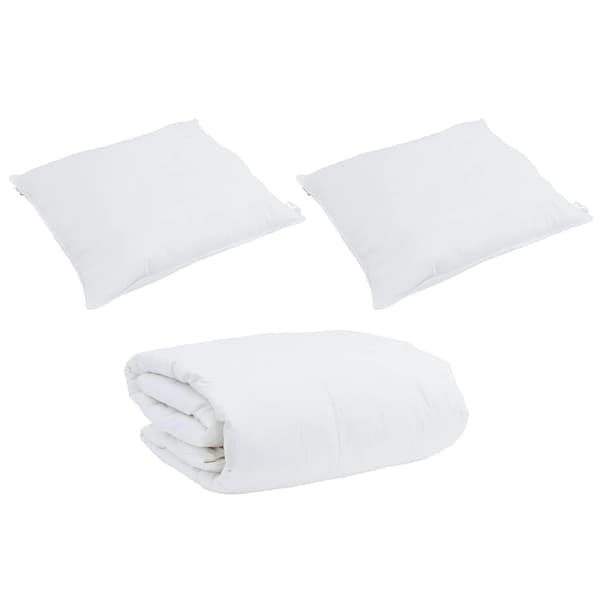 vidaXL Täckeset med kudde 3 pcs Vit Bomull