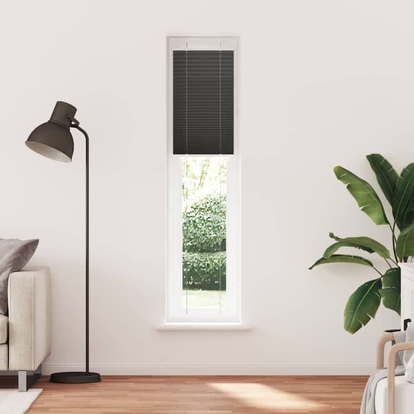 vidaXL plisségardin sort 50x200 cm Stoff Bredde 49,4 cm Polyester