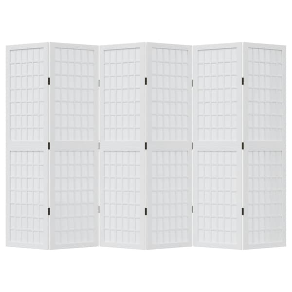 vidaXL Romdeler 6 paneler hvit heltre keisertre
