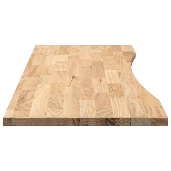 vidaXL Bordplate rektangulær 140x50x2,5 cm ubehandlet heltre eik