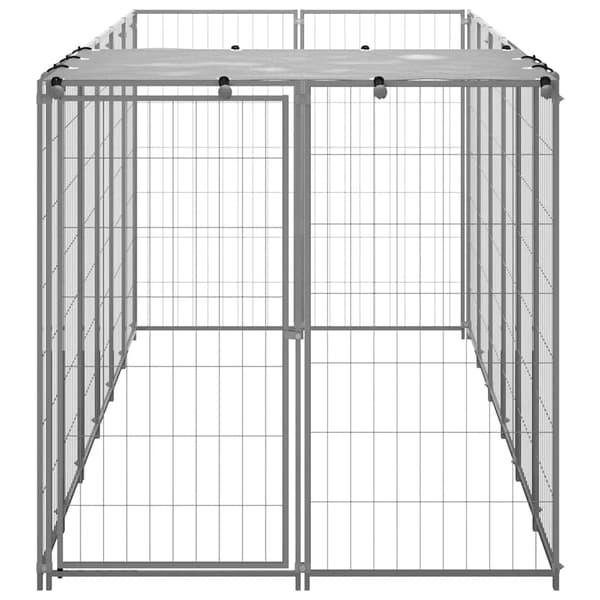 vidaXL Hundebur sølv 330x110x110 cm stål