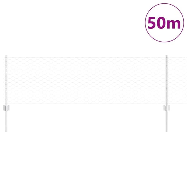 vidaXL Gjerde med innlegg. sølv 0.6 x 50 m Stål