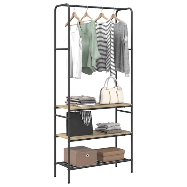 vidaXL Klesstativ med hyller Sonoma eik 77 x 30 x 171 cm