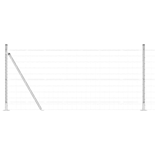 vidaXL Stängsel med stolpe Silver 1 x 10 m Stål