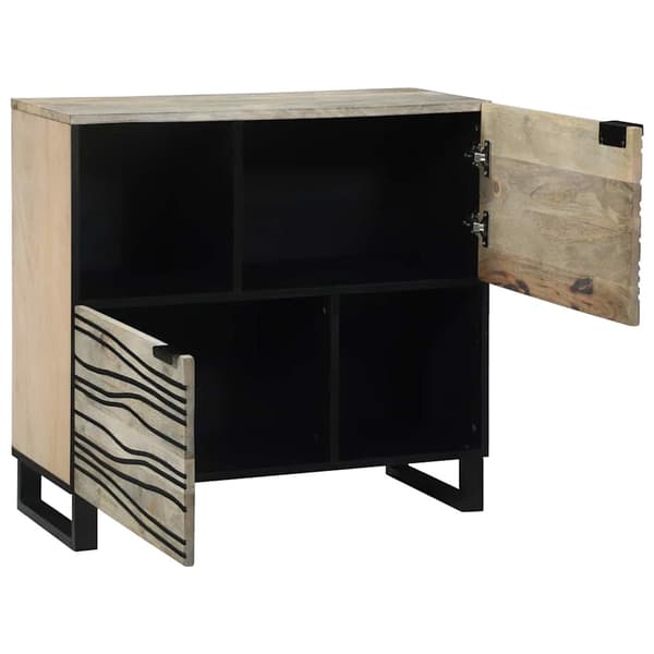 vidaXL Sideboard Vit 80 x 33 x 75 cm massivt mangoträ