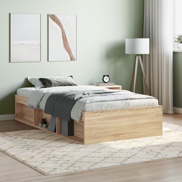 vidaXL Sengeramme sonoma eik 100x200 cm