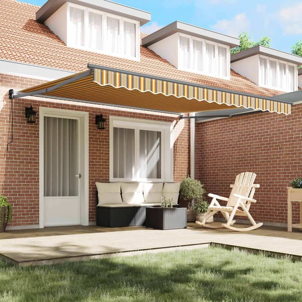 vidaXL Utfällbar markis Flerfärgsdesign 400 × 300 cm